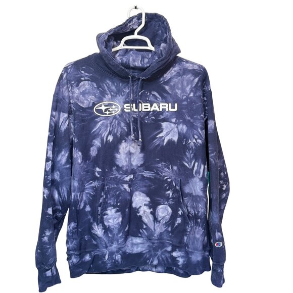 Champion Reverse Weave 2X-Large Subaru Tie-Dye Hoodie Navy Blue  Kangaroo Pocket - Picture 1 of 6